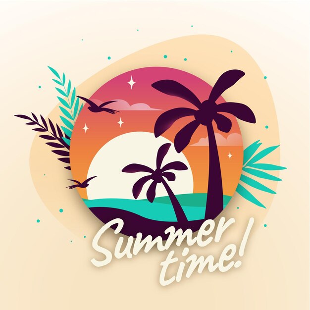 Flat summer illustration