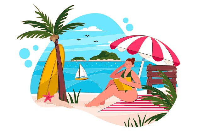 Flat summer illustration