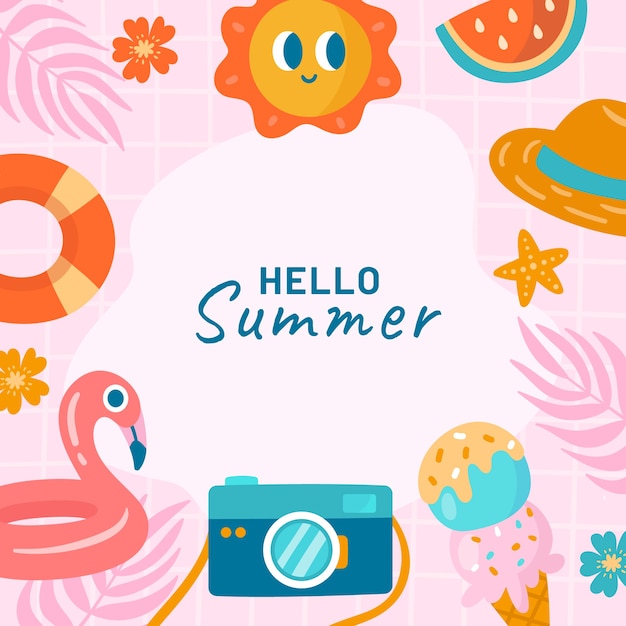 Flat summer illustration