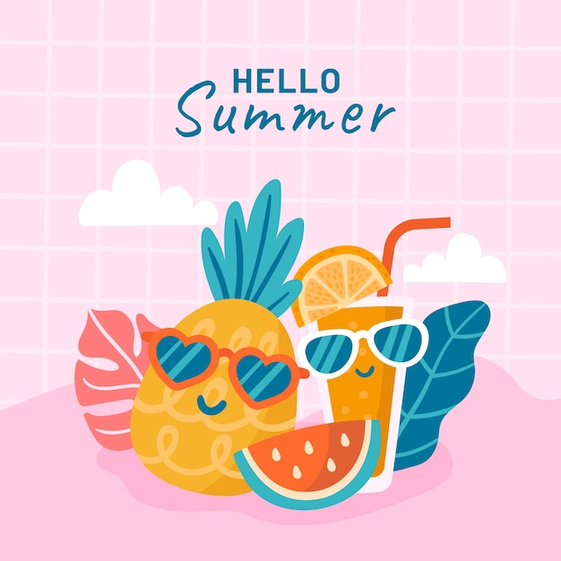 Flat summer illustration