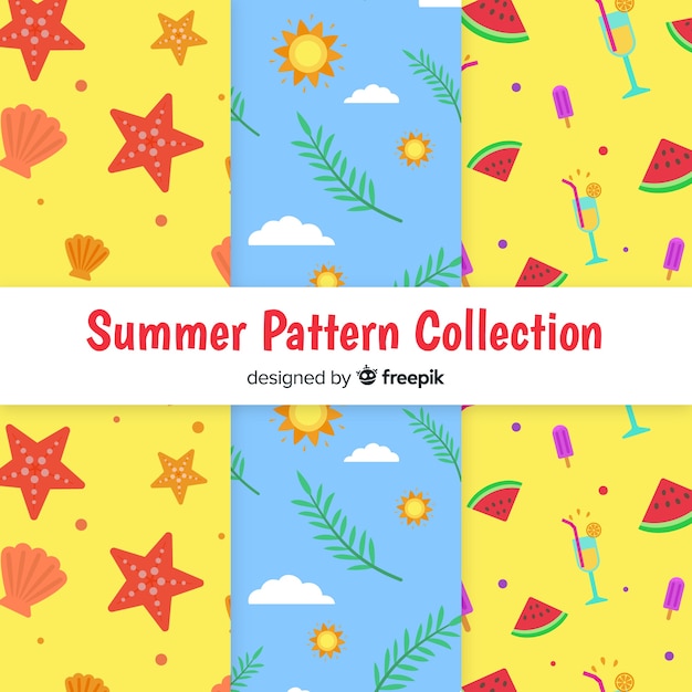 Free Vector flat summer pattern collection