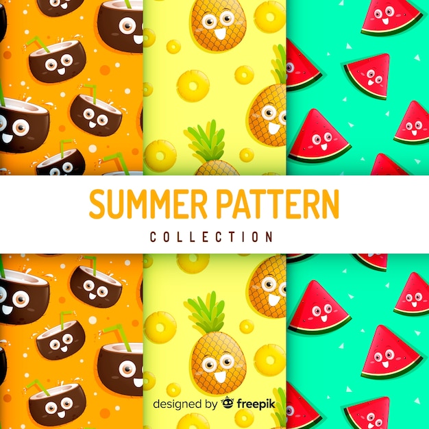 Free Vector flat summer pattern collection