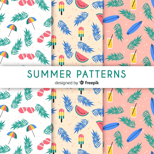 Flat summer pattern collection