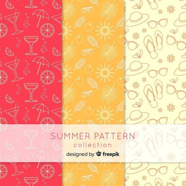 Flat summer pattern collection