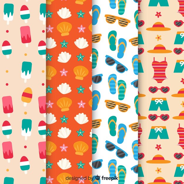 Flat summer pattern collection