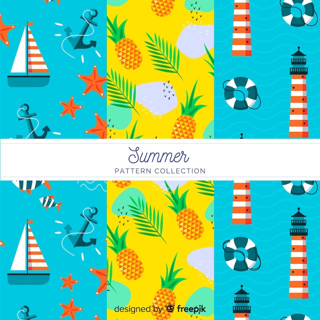 Flat summer pattern collection