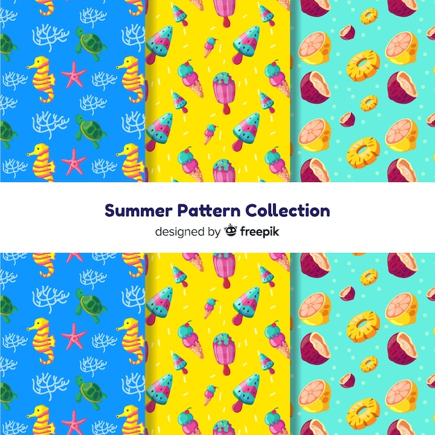 Flat summer pattern collection