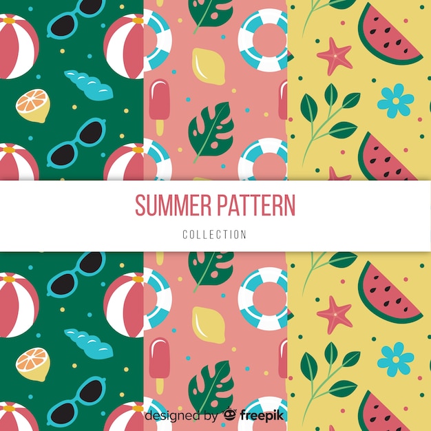 Flat summer pattern collection