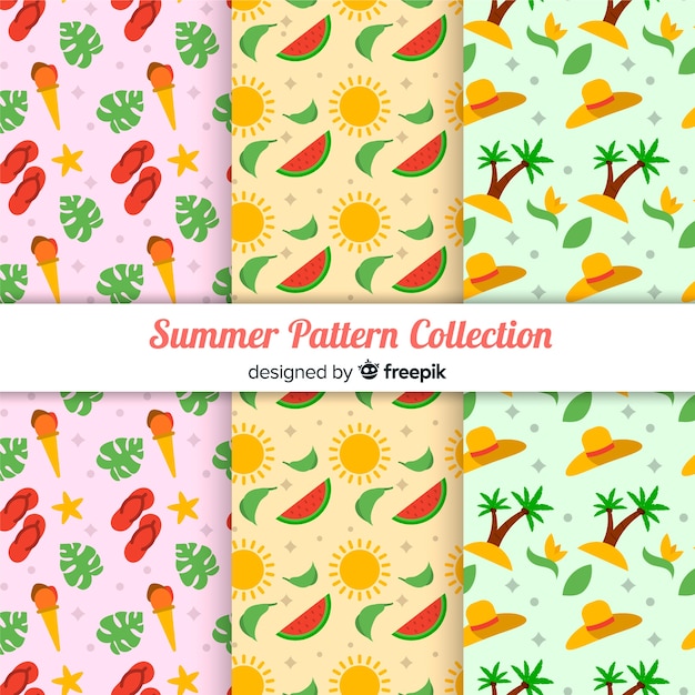 Flat summer pattern collection