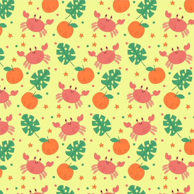 Flat summer pattern design