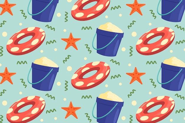 Flat summer pattern design