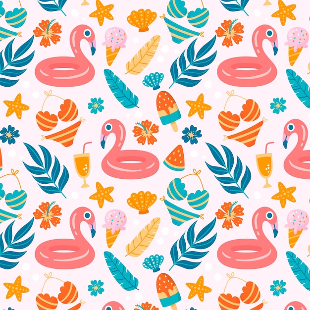 Flat summer pattern design