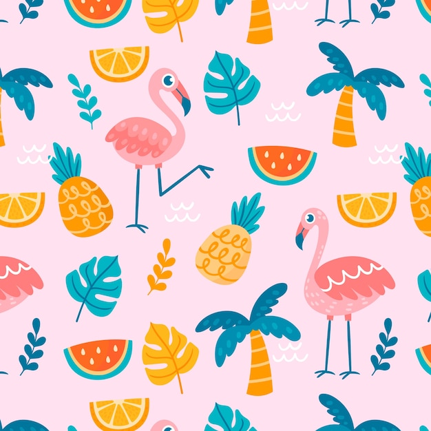 Flat summer pattern design