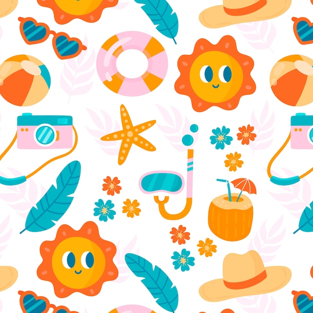 Flat summer pattern design