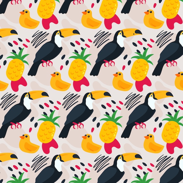 Flat summer pattern design