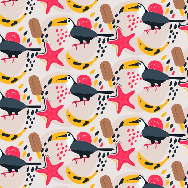 Flat summer pattern design