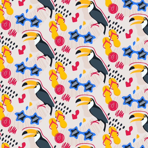 Flat summer pattern design