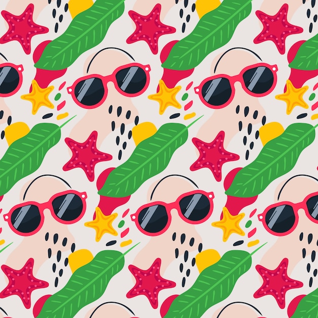 Flat summer pattern design