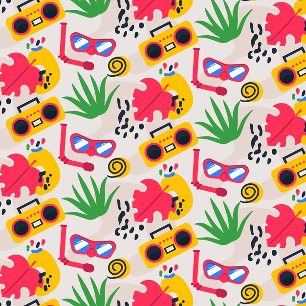 Flat summer pattern design