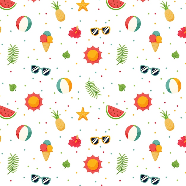 Flat summer pattern design