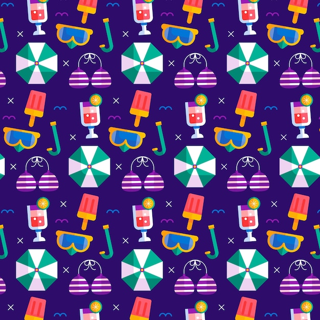 Flat summer pattern design