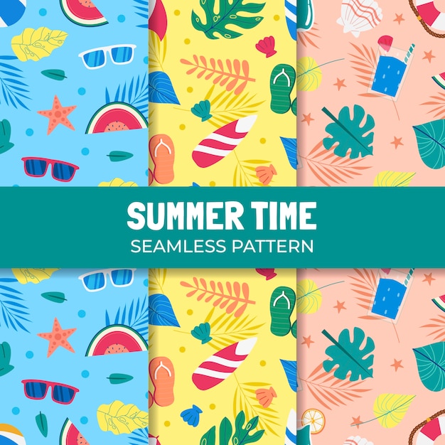 Free Vector flat summer pattern design