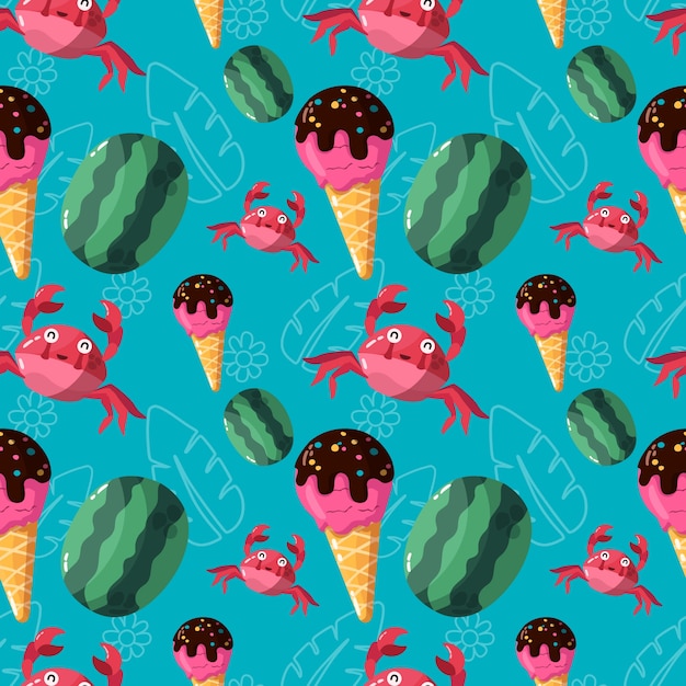 Flat summer pattern design