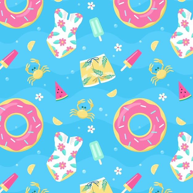 Flat summer pattern design