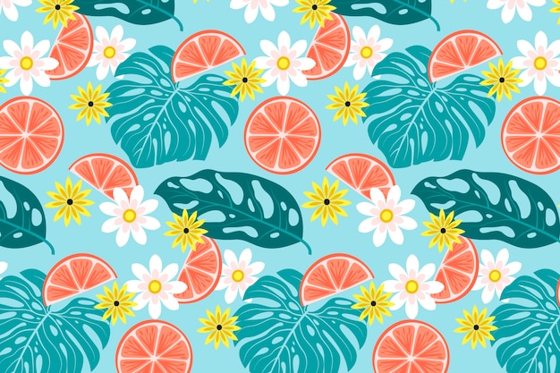 Flat summer pattern design