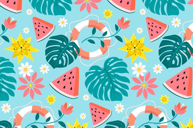 Flat summer pattern design