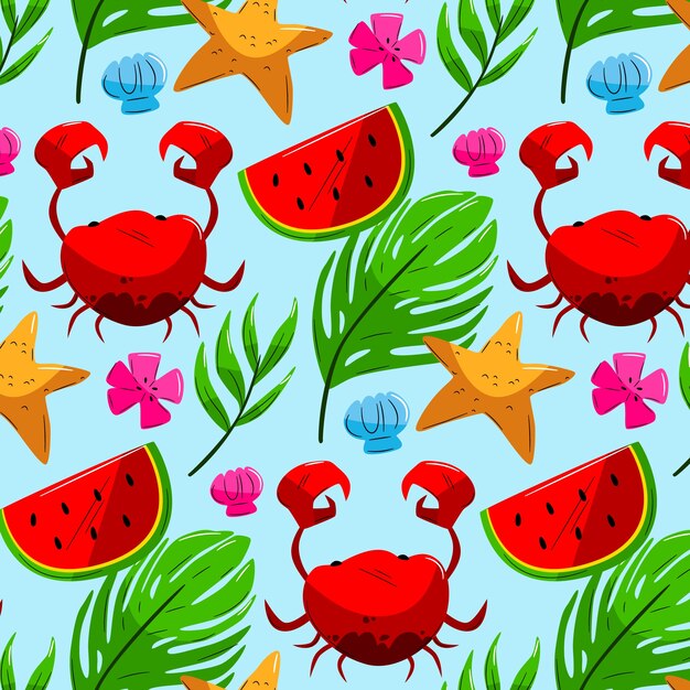 Flat summer pattern design