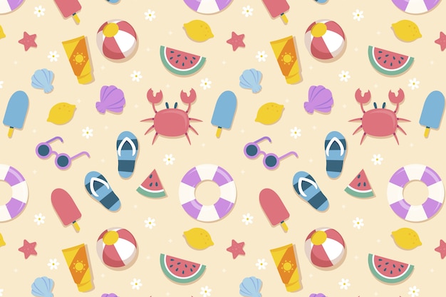 Flat summer pattern design