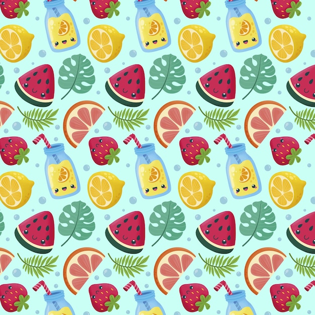 Flat summer pattern design