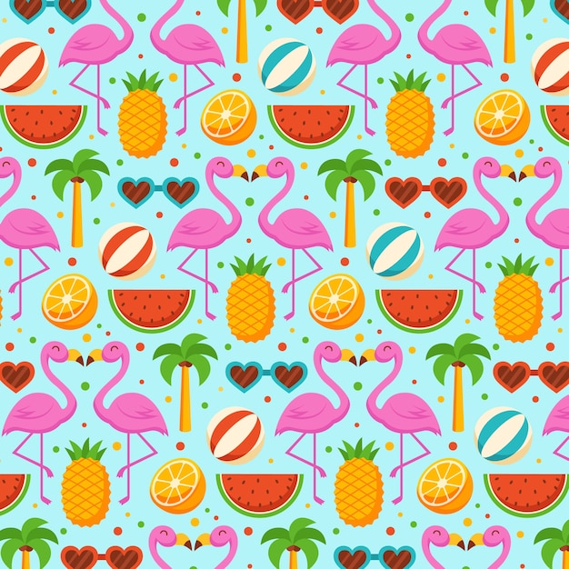 Flat summer pattern design