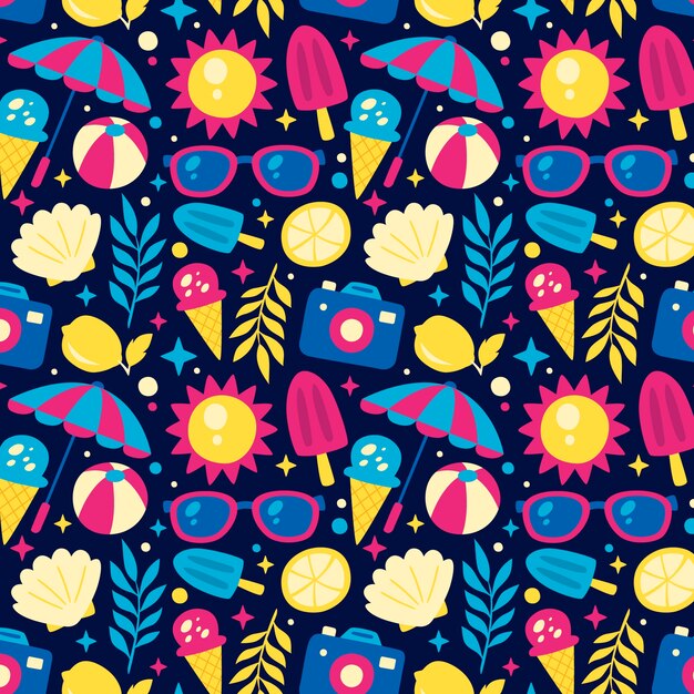 Flat summer pattern design