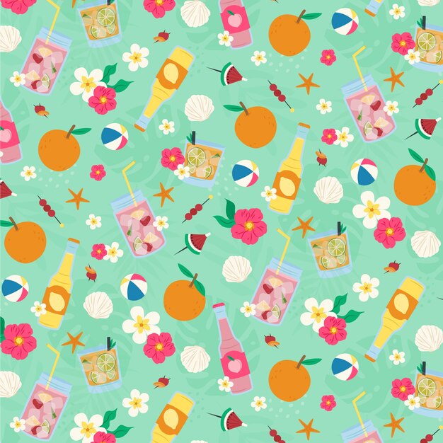 Flat summer pattern design