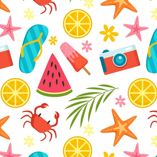 Flat summer pattern design