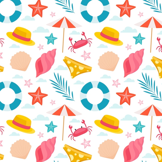 Flat summer pattern design