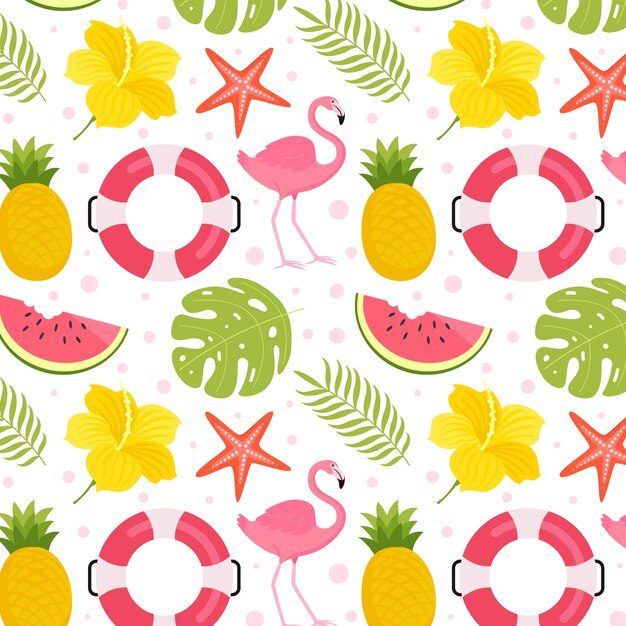 Flat summer pattern design