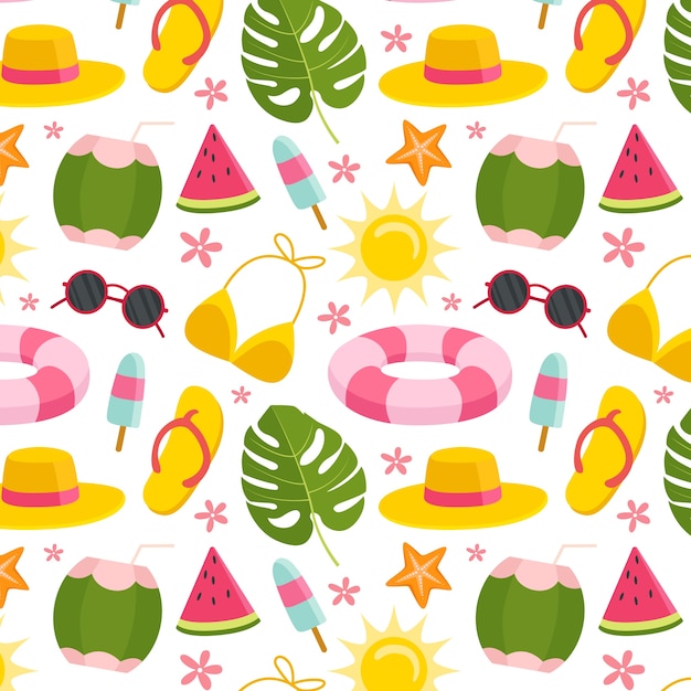 Flat summer pattern design