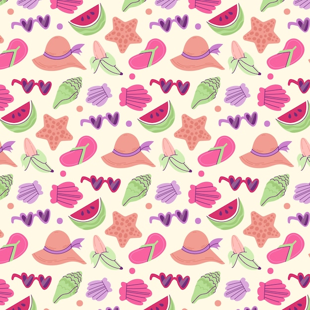 Flat summer pattern design