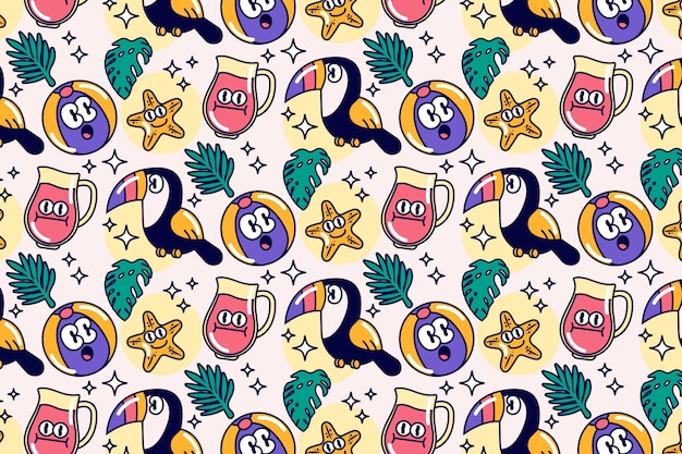 Flat summer pattern design