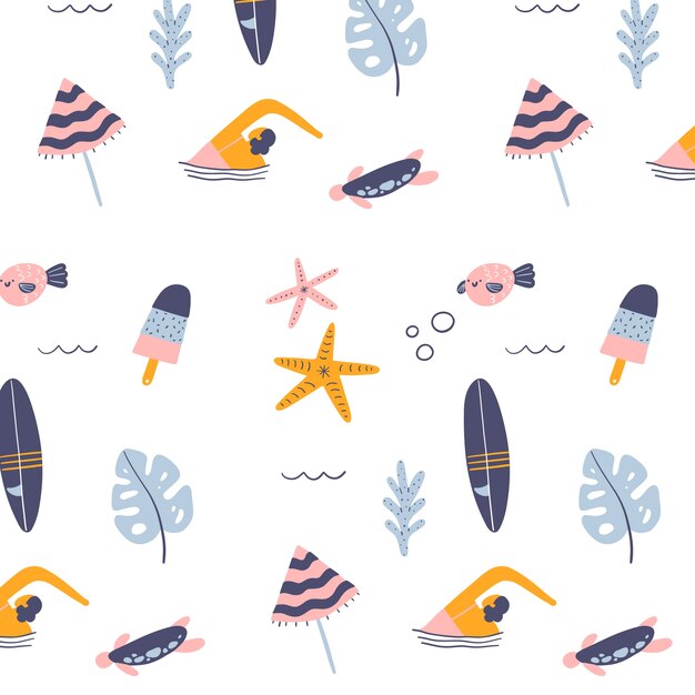 Flat summer pattern design