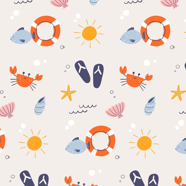 Flat summer pattern design