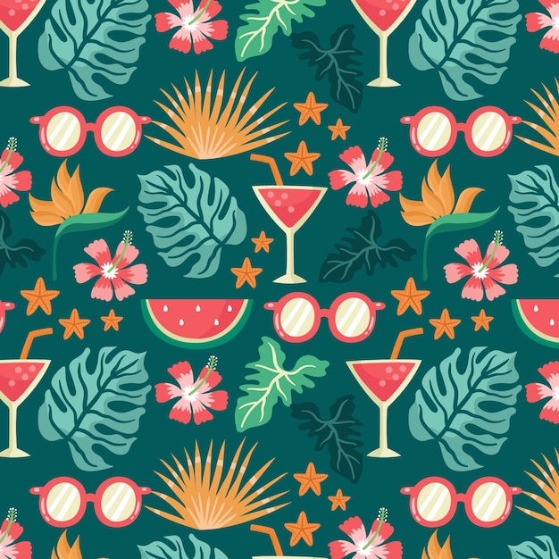 Flat summer pattern design