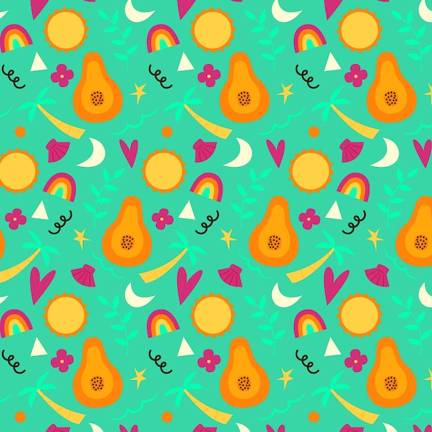 Flat summer pattern design