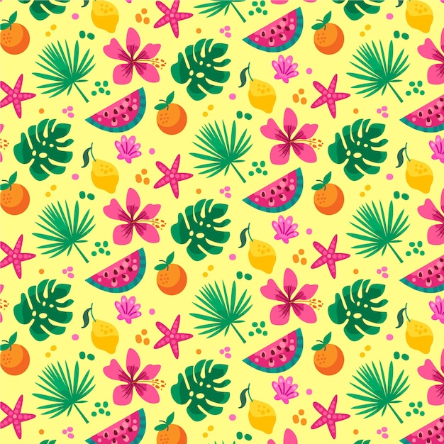 Flat summer pattern design