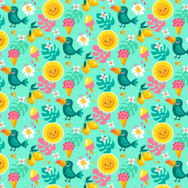 Flat summer pattern design