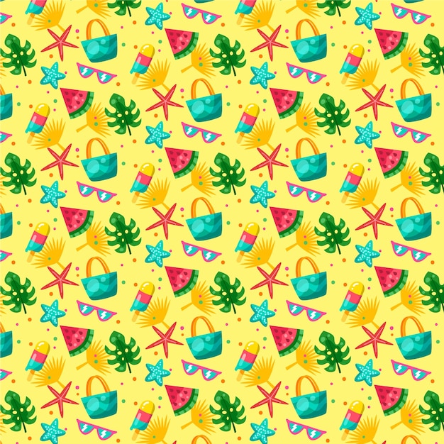 Flat summer pattern design