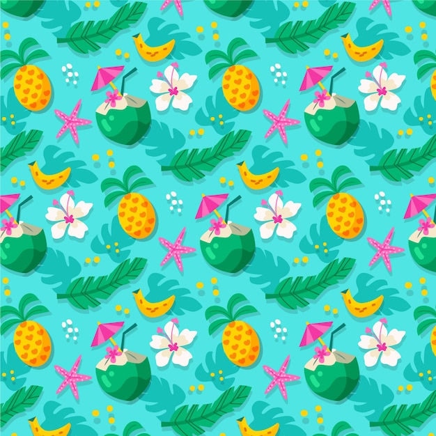 Flat summer pattern design